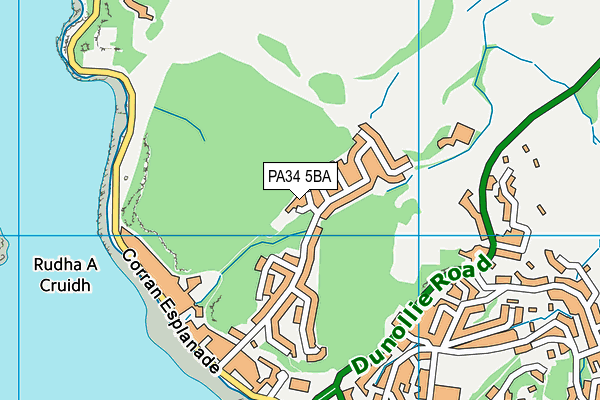 PA34 5BA map - OS VectorMap District (Ordnance Survey)