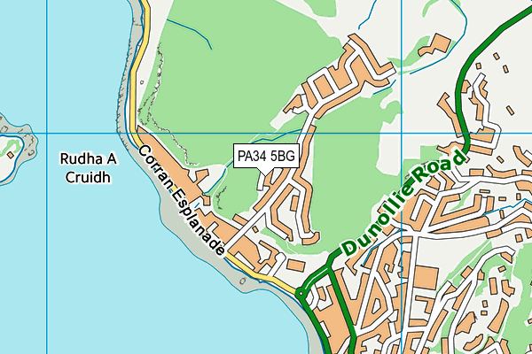 PA34 5BG map - OS VectorMap District (Ordnance Survey)