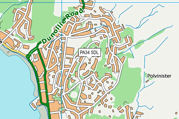 PA34 5DL map - OS VectorMap District (Ordnance Survey)