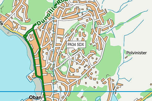 PA34 5DX map - OS VectorMap District (Ordnance Survey)