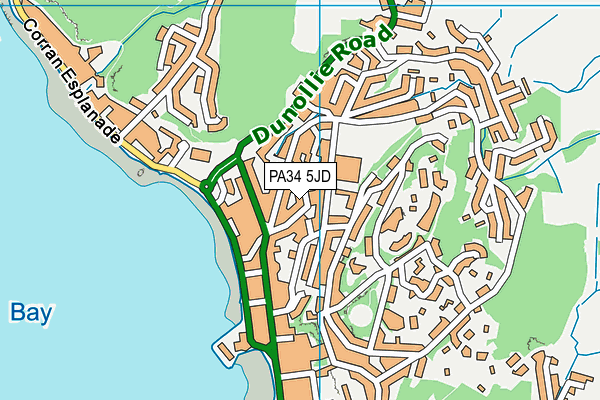 PA34 5JD map - OS VectorMap District (Ordnance Survey)