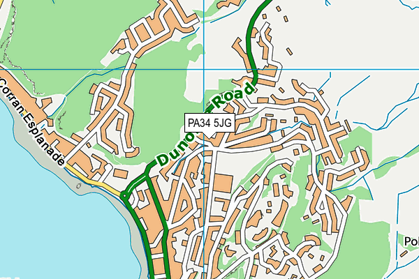 PA34 5JG map - OS VectorMap District (Ordnance Survey)