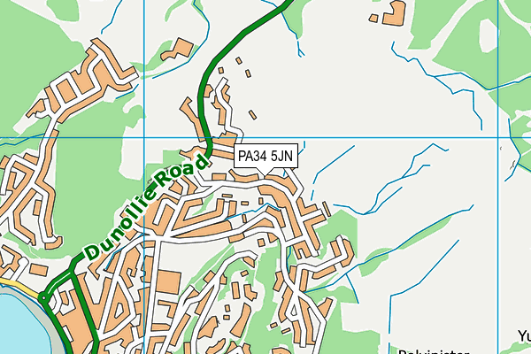 PA34 5JN map - OS VectorMap District (Ordnance Survey)