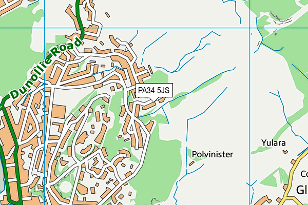 PA34 5JS map - OS VectorMap District (Ordnance Survey)