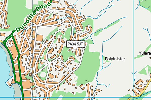 PA34 5JT map - OS VectorMap District (Ordnance Survey)