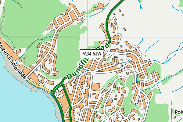 PA34 5JW map - OS VectorMap District (Ordnance Survey)