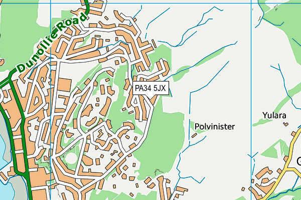 PA34 5JX map - OS VectorMap District (Ordnance Survey)