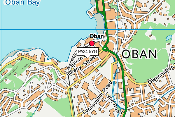 PA34 5YG map - OS VectorMap District (Ordnance Survey)
