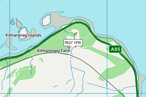 PA37 1PW map - OS VectorMap District (Ordnance Survey)