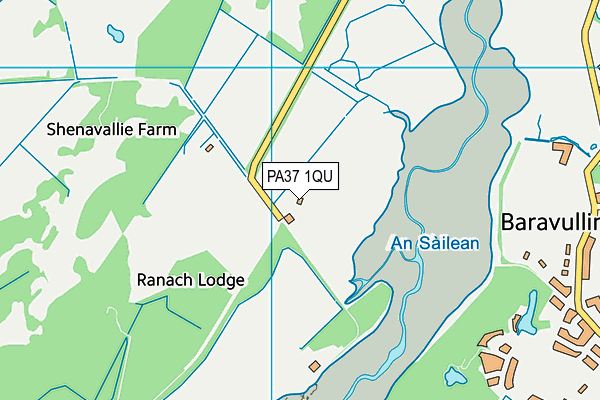 PA37 1QU map - OS VectorMap District (Ordnance Survey)