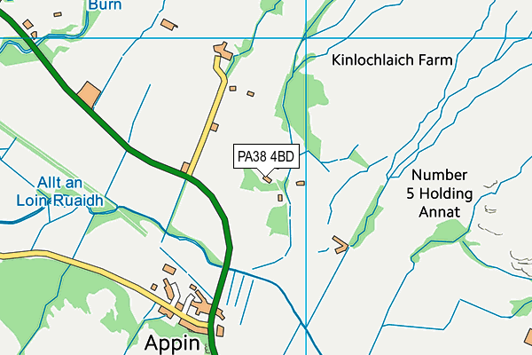 PA38 4BD map - OS VectorMap District (Ordnance Survey)