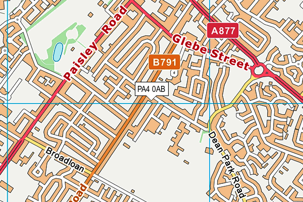 PA4 0AB map - OS VectorMap District (Ordnance Survey)