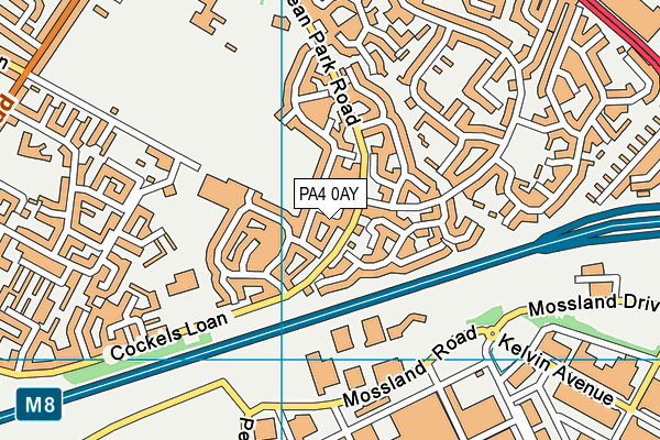PA4 0AY map - OS VectorMap District (Ordnance Survey)