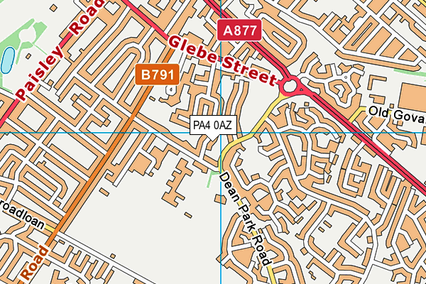PA4 0AZ map - OS VectorMap District (Ordnance Survey)