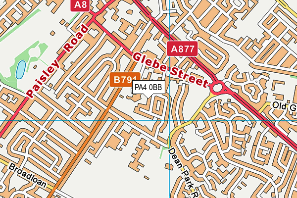 PA4 0BB map - OS VectorMap District (Ordnance Survey)