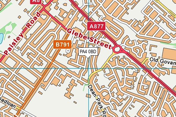 PA4 0BD map - OS VectorMap District (Ordnance Survey)