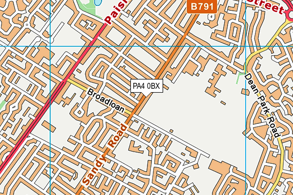 PA4 0BX map - OS VectorMap District (Ordnance Survey)