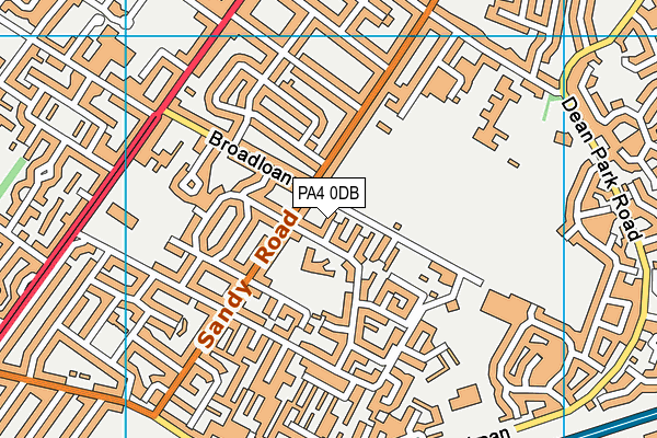 PA4 0DB map - OS VectorMap District (Ordnance Survey)