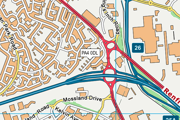 PA4 0DL map - OS VectorMap District (Ordnance Survey)