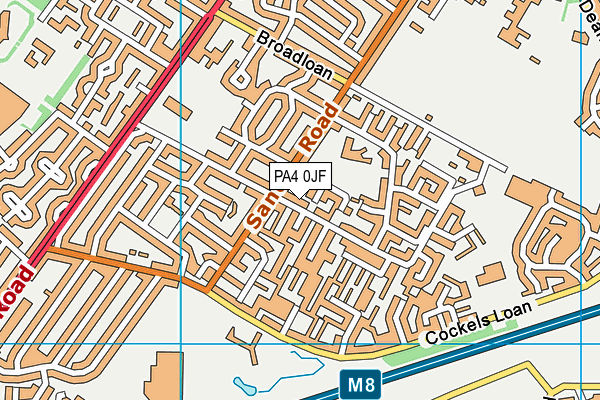 PA4 0JF map - OS VectorMap District (Ordnance Survey)