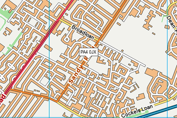 PA4 0JX map - OS VectorMap District (Ordnance Survey)