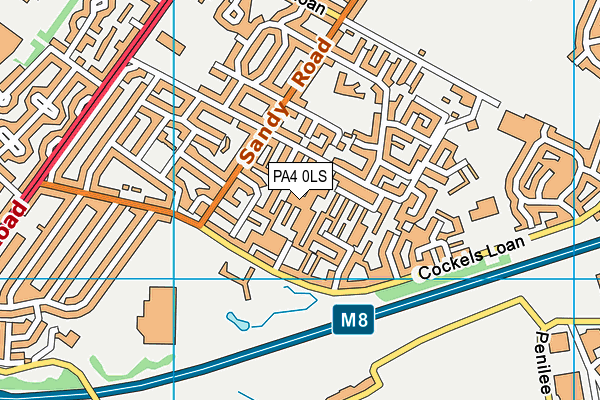 PA4 0LS map - OS VectorMap District (Ordnance Survey)