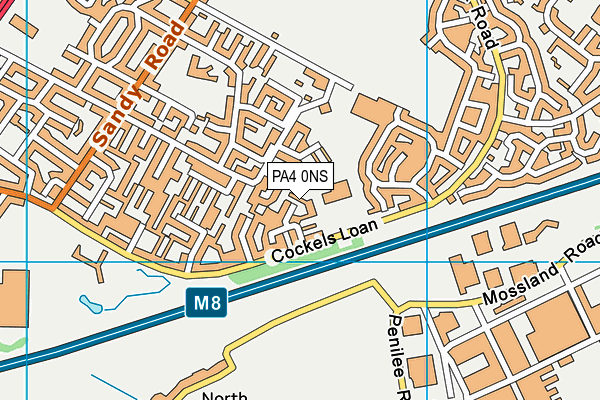 PA4 0NS map - OS VectorMap District (Ordnance Survey)