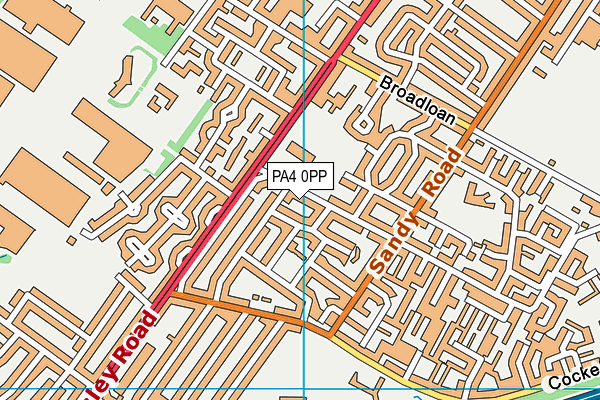 PA4 0PP map - OS VectorMap District (Ordnance Survey)