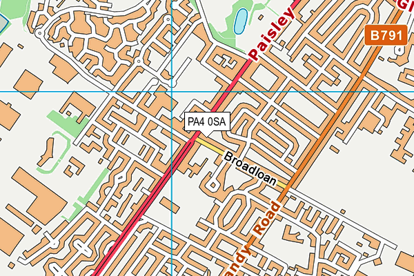 PA4 0SA map - OS VectorMap District (Ordnance Survey)