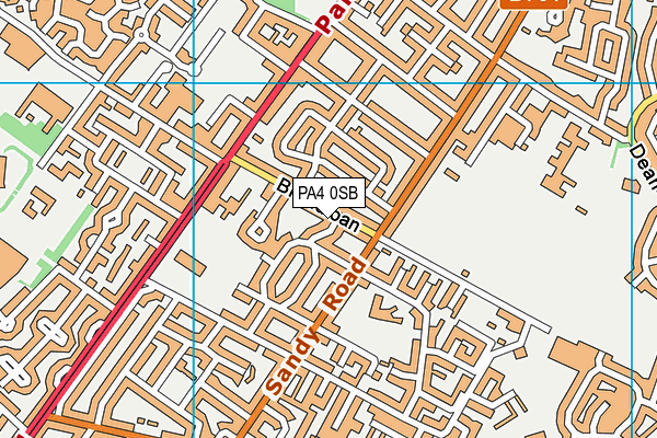 PA4 0SB map - OS VectorMap District (Ordnance Survey)