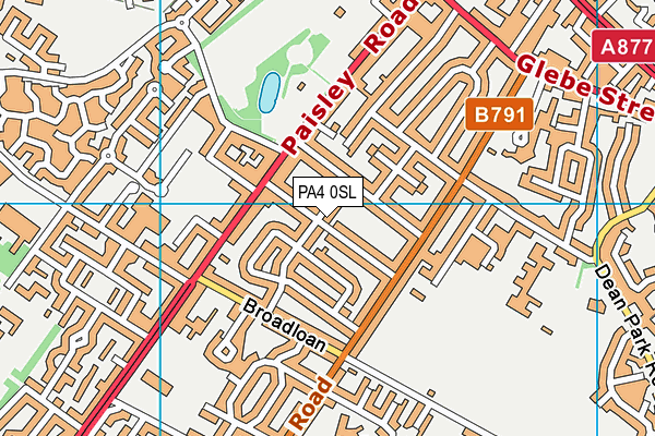 PA4 0SL map - OS VectorMap District (Ordnance Survey)