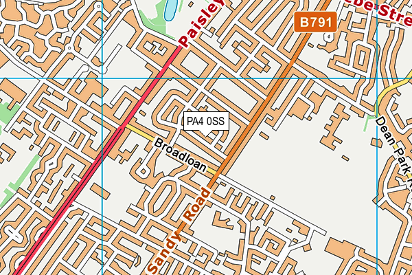 PA4 0SS map - OS VectorMap District (Ordnance Survey)