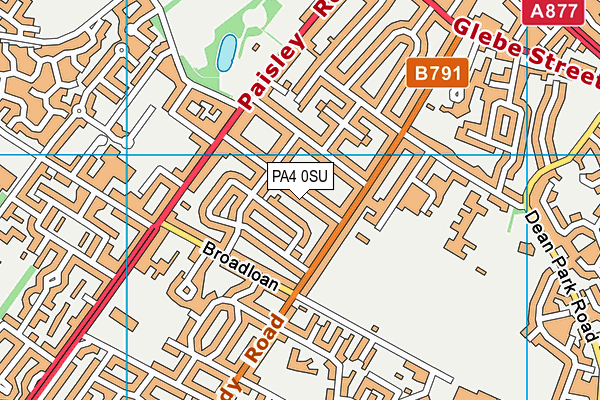 PA4 0SU map - OS VectorMap District (Ordnance Survey)