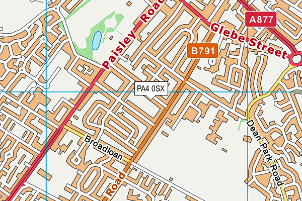PA4 0SX map - OS VectorMap District (Ordnance Survey)