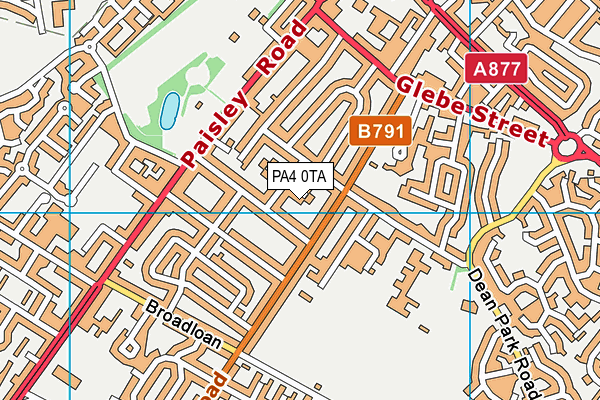 PA4 0TA map - OS VectorMap District (Ordnance Survey)