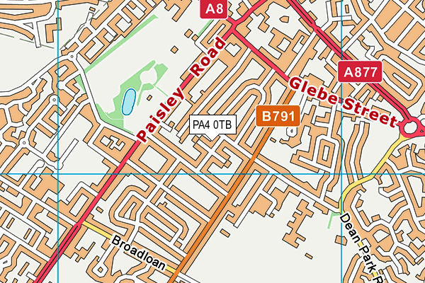 PA4 0TB map - OS VectorMap District (Ordnance Survey)
