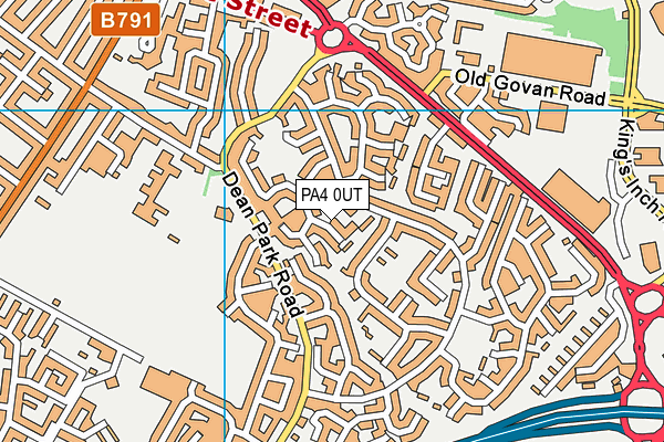 PA4 0UT map - OS VectorMap District (Ordnance Survey)