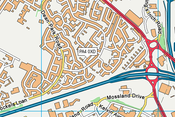 PA4 0XD map - OS VectorMap District (Ordnance Survey)