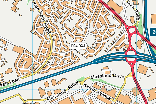 PA4 0XJ map - OS VectorMap District (Ordnance Survey)