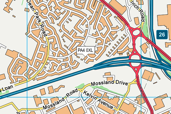 PA4 0XL map - OS VectorMap District (Ordnance Survey)