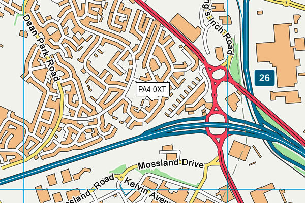 PA4 0XT map - OS VectorMap District (Ordnance Survey)