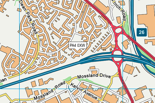 PA4 0XW map - OS VectorMap District (Ordnance Survey)