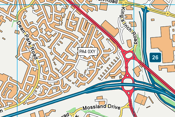 PA4 0XY map - OS VectorMap District (Ordnance Survey)
