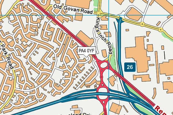 PA4 0YF map - OS VectorMap District (Ordnance Survey)