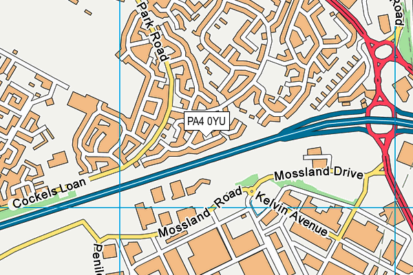PA4 0YU map - OS VectorMap District (Ordnance Survey)