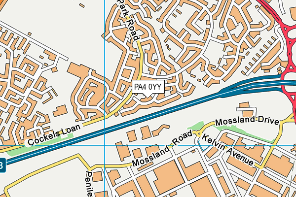 PA4 0YY map - OS VectorMap District (Ordnance Survey)