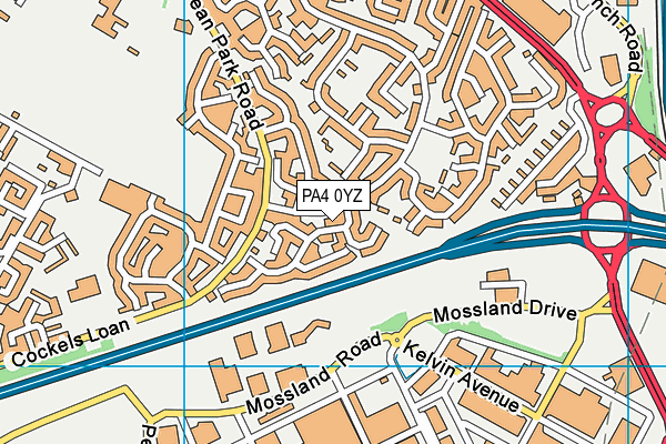 PA4 0YZ map - OS VectorMap District (Ordnance Survey)