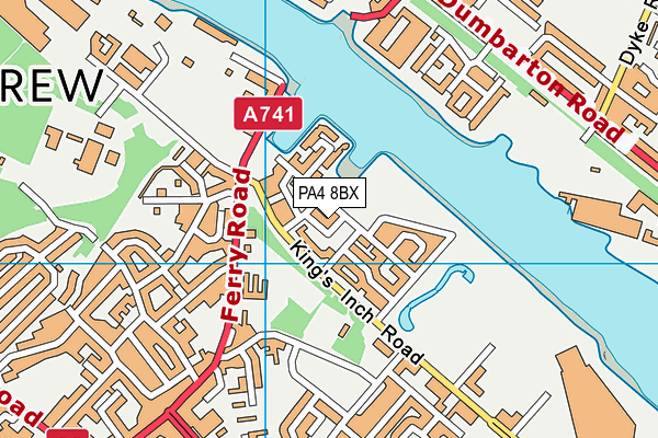 PA4 8BX map - OS VectorMap District (Ordnance Survey)