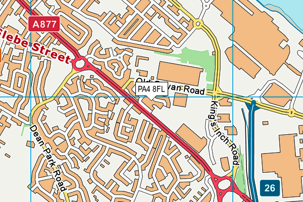 PA4 8FL map - OS VectorMap District (Ordnance Survey)