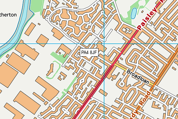 PA4 8JF map - OS VectorMap District (Ordnance Survey)